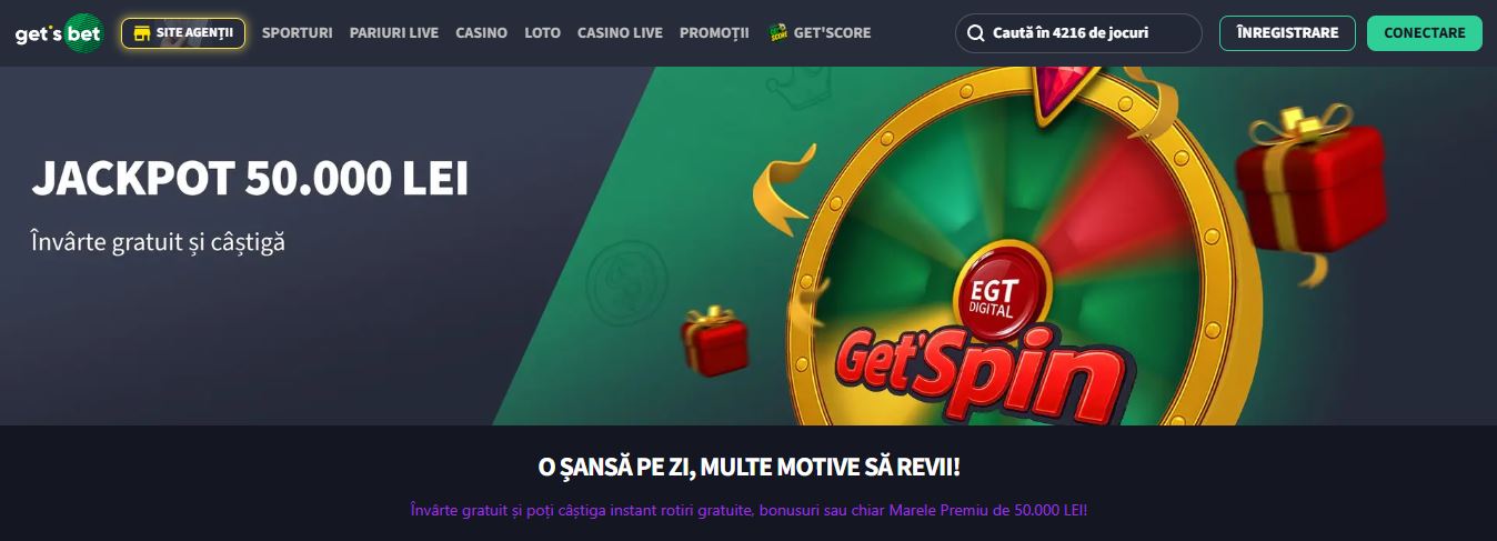 Învârte gratuit GetSpin și primește bonusuri instant 