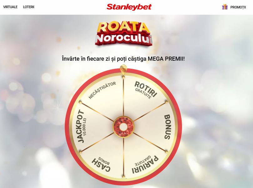 Învârte roata norocului zilnic pentru mega premii Stanleybet