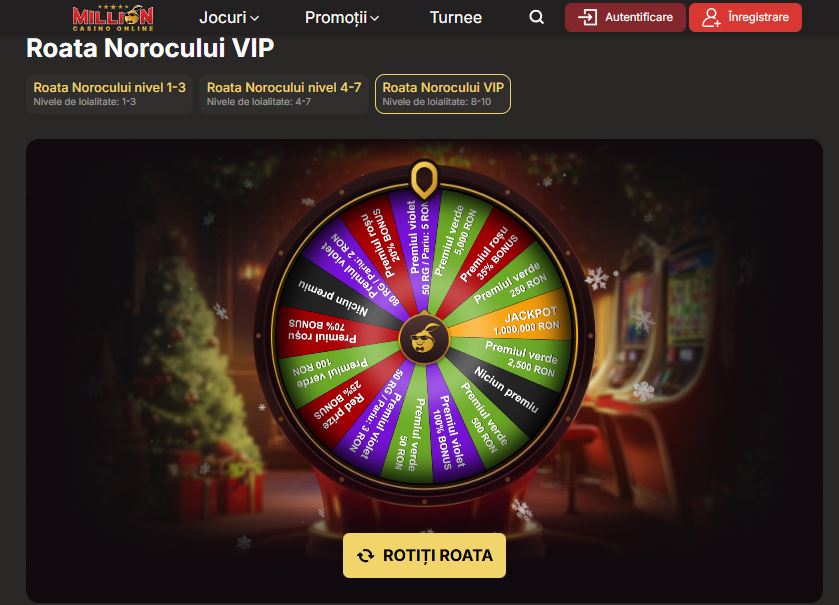  Rotește roata norocului VIP pentru premii exclusive