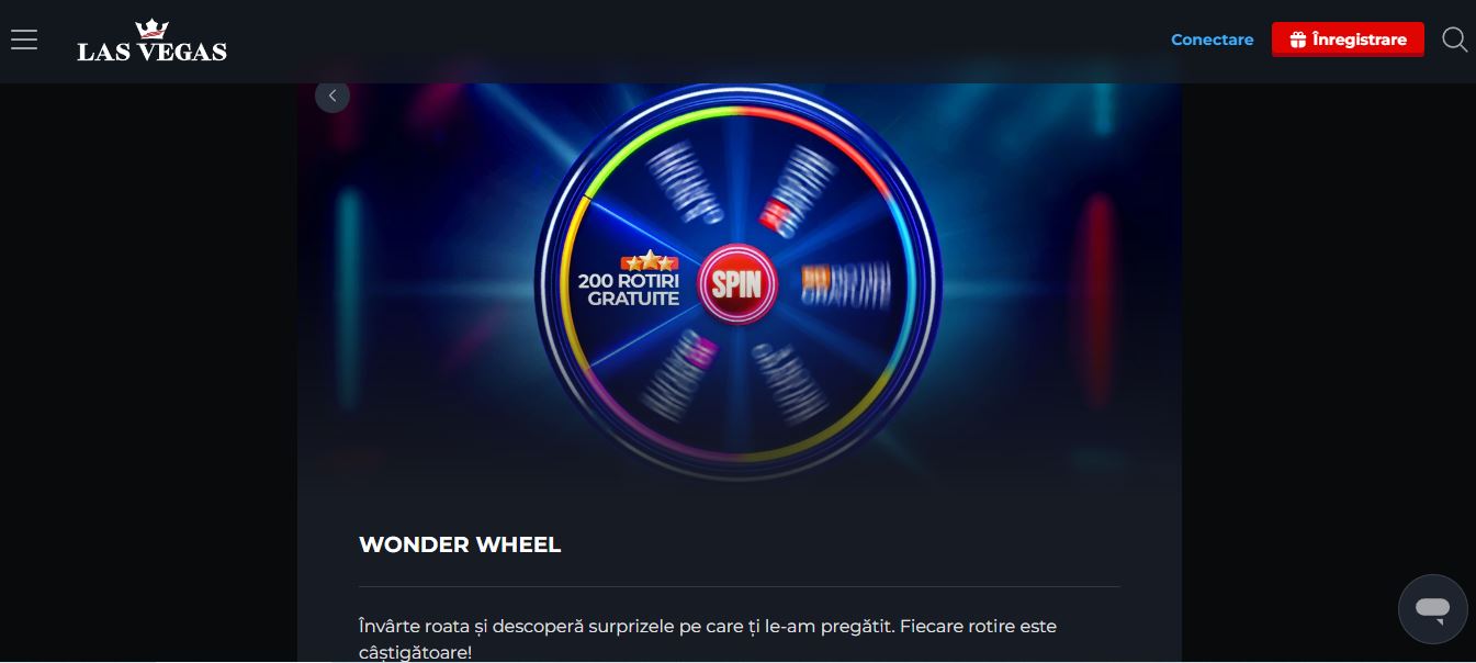 Rotește wonder wheel și câștigă rotiri gratuite garantate